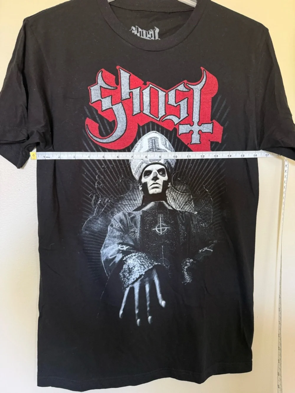 Ghost Black Short Sleeve Tee with Red & White Ghost Graphic - Picture 3 of 6